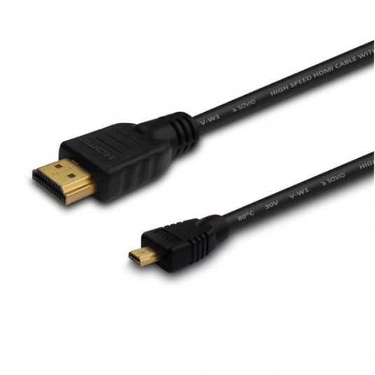  Savio CL-39 HDMI kabelis 1 m HDMI A tipo (standartinis) HDMI D tipo (Mikro) Juoda 