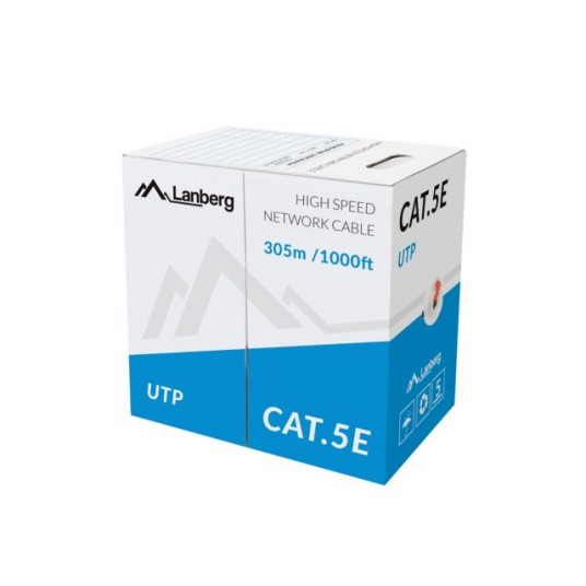  LANBERG KABELIS UTP CAT.5E 305M LAIDAS CCA RAUDONAS 