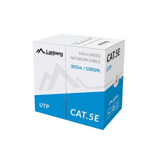  LANBERG UTP KABELIS 100MB/S 305M LAIDAS CCA JUODAS 