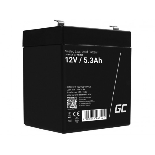  Green Cell AGM45 UPS akumuliatorius Rūgštinis akumuliatorius (VRLA) 12 V 5,3 Ah 