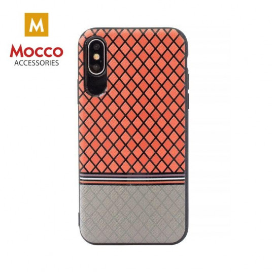 Mocco Trendy Grid And Stripes Silicone Back Case for Apple iPhone 7 Plus / 8 Plus Red (Pattern 2)