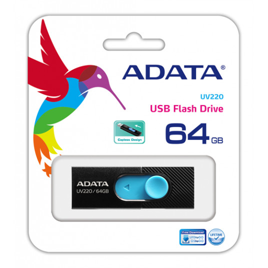  ADATA UV220 64GB USB 2.0 czarno-niebieski 