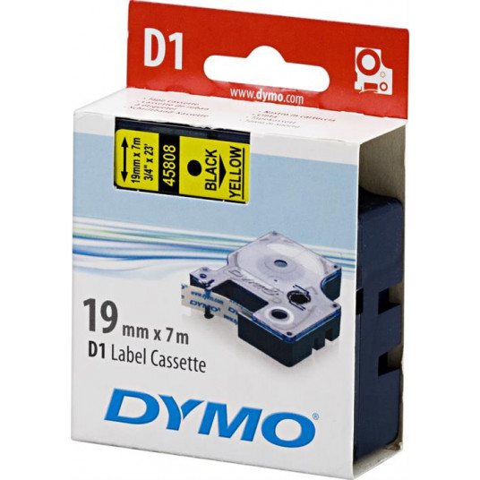  Juostelė DYMO D1 19mm x 7m, juoda ant geltono / S0720880 45808 