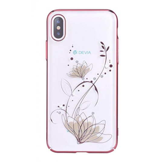  Dėklas Devia Lotus Plastic Back Case With Swarovsky Crystals For Apple iPhone X / XS Rose Gold 