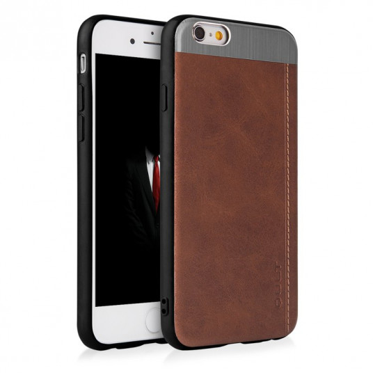 Qult Luxury Slate Back Case Silicone Case for Apple iPhone X Brown