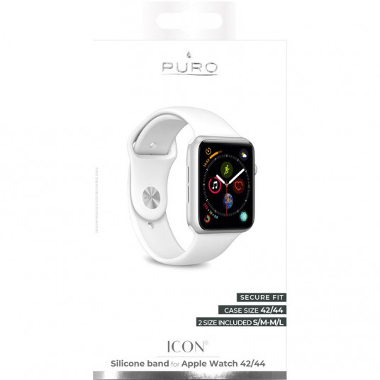  Elastinė sportinė apyrankė PURO skirta Apple Watch, 44mm, balta / AW44ICONWHI 