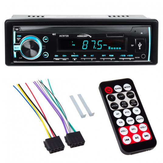  Žinomos kompanijos AudioCore automobilinis radijas AC9720 Multicolour MP3/WMA/USB/SD 