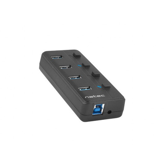  NATEC KONCENTRATORIUS USB 3.0 MANTIS 2 4 PRIEVADŲ SU KOMUTATORIUMI IR MAITINIMO ŠALTINIU 