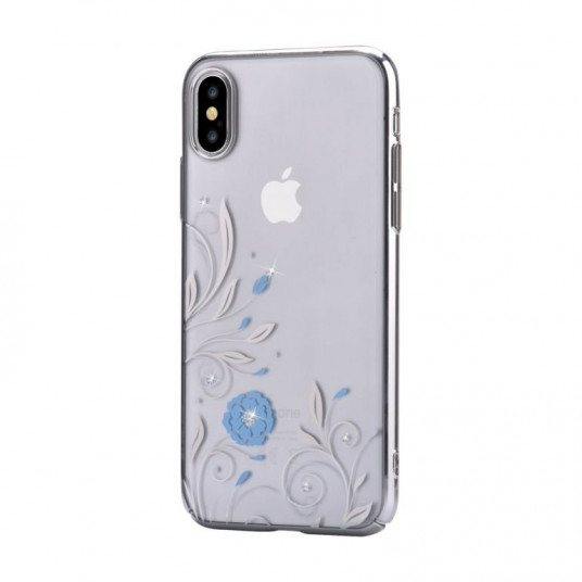  Devia Petunia Plastic Back Case With Swarovsky Crystals For Apple iPhone X / XS Silver 