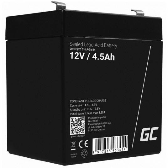  Green Cell AGM44 UPS akumuliatorius Rūgštinis akumuliatorius (VRLA) 12 V 4,5 Ah 