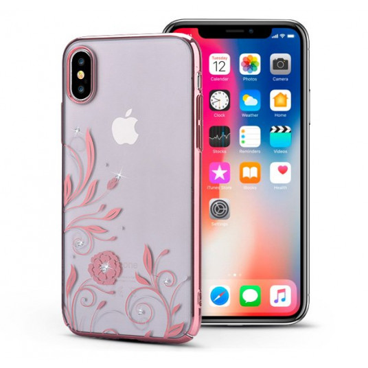  Devia Petunia Plastic Back Case With Swarovsky Crystals For Apple iPhone X / XS Rose Gold 