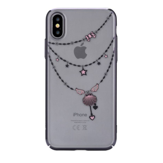 Devia Shell Plastic Back Case With Swarovsky Crystals For Apple iPhone X / XS Black