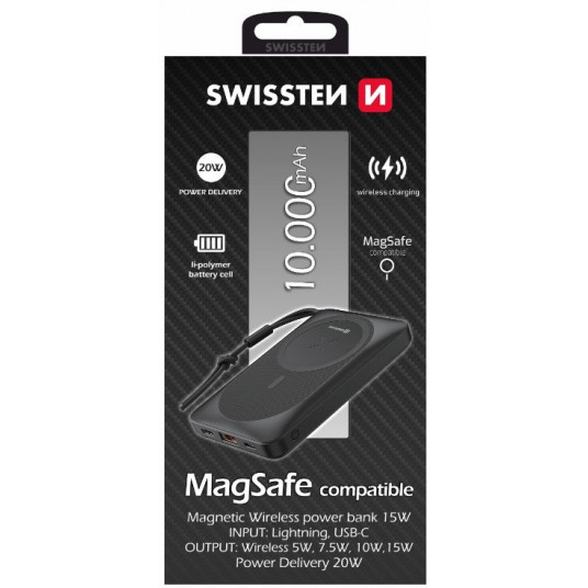  Swissten Power Bank MagSafe compatible 10000 mAh 