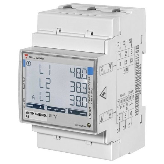  Krovimo valdiklis Carlo Gavazzi Smart Power Meter, 3 phase, up to 65A EM340 