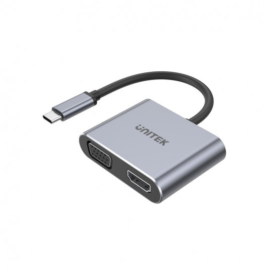  UNITEK D1049A sąsajos šakotuvas USB 2.0 Type-C 480 Mbit/ai Sidabras 
