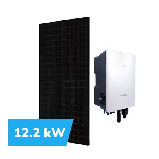  Saulės elektrinės komplektas 12.2 kW, moduliai JA Solar JAM54S31 395 MR All black + inverteris SUNGROW SG12.0RT 