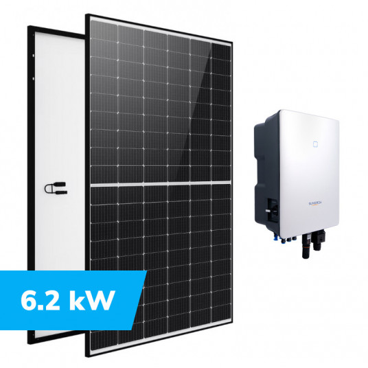 Saulės elektrinė su montavimu 6.2 kW, SUNGROW, LONGI, Juoda
