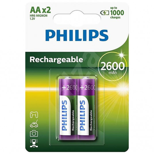  Rechargeable Battery Philips AA 2600mAh 2-blister 