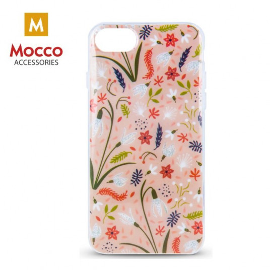  Mocco Spring Case Silicone Back Case for Apple iPhone XR Pink ( White Snowdrop ) 