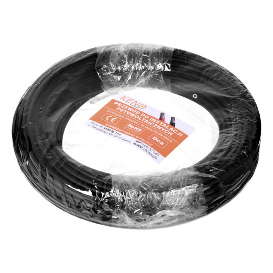  Kabelis saulės elektrinei Keno Energy 6 mm2 juodas, 50m 