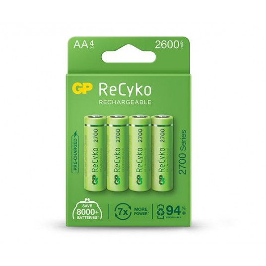  4x AA / R6 įkraunamos baterijos GP ReCyko 2700 Series Ni-MH 2600mAh 