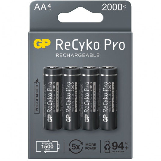  4 x AA / R6 įkraunamos baterijos GP ReCyko Pro Ni-MH 2000mAh 