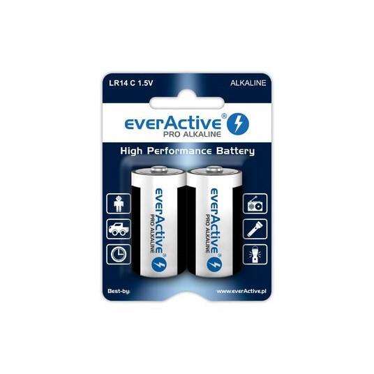  EverActive Pro šarminės baterijos LR14 C - lizdinė plokštelė 2 vnt. 