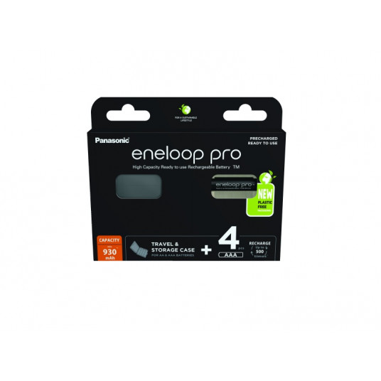  Įkraunamos baterijos Panasonic ENELOOP Pro BK-4HCDEC4BE, 930 mAh, 500 (4xAAA) dėžutėje 