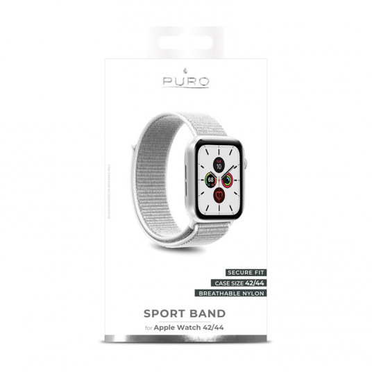  Nailoninė apyrankė PURO skirta Apple Watch 44mm, balta / AW44SPORTWHI 