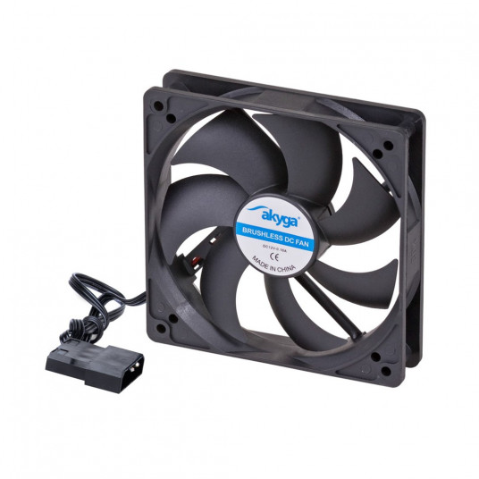  Akyga System fan 12 cm black AW-12A-BK Molex 120x120 mm Kompiuterio korpusui Ventiliatorius Juoda 1 vnt 