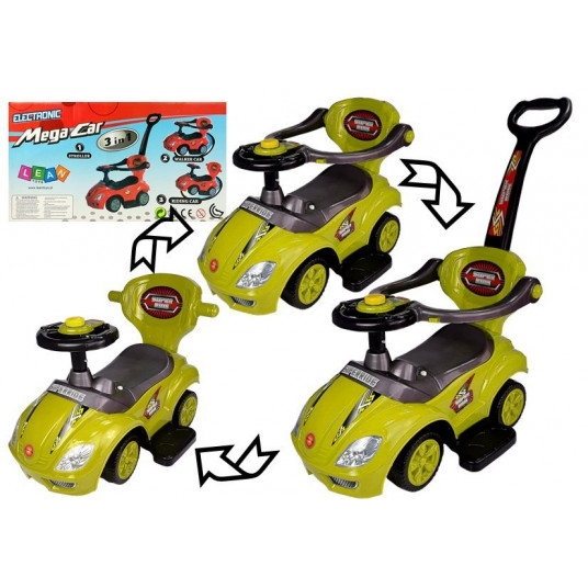  Vaikiškas stumiamas automobilis „3in1“, geltonas 