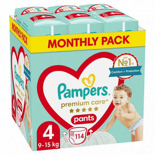  Sauskelnės PAMPERS Premium Care 4 (9-15kg) 114vnt 