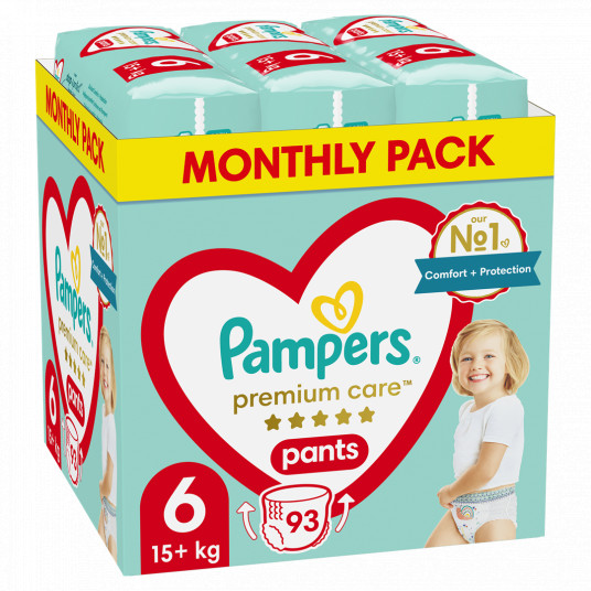  Sauskelnės PAMPERS Premium Care 6, (15-25kg) 93vnt. 