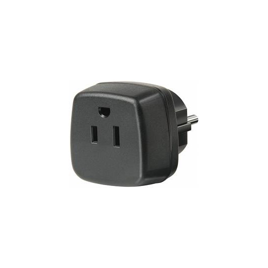  Kelionių adapteris, JAV / Jap į ES lizdus, įžemintas Brennenstuhl juodas / GT-479 