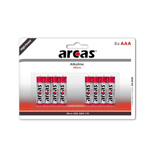  ARCAS Alkaline 1,5V LR03/AAA, 8(4+4)  