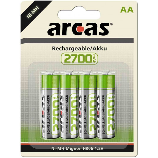  Arcas 17727406 AA/HR6, 2700 mAh, Rechargeable Ni-MH, 4 pc(s) 