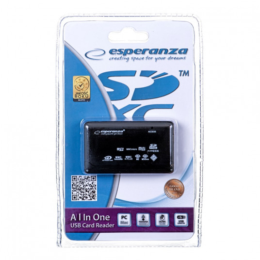  Esperanza EA117 kortelių skaitytuvas Juoda USB 2.0 