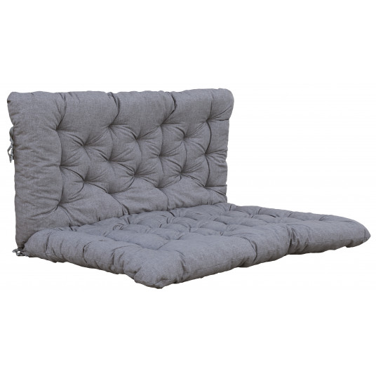 Paletinis čiužinukas suolui su atlošu 140x120x10 cm, pilka