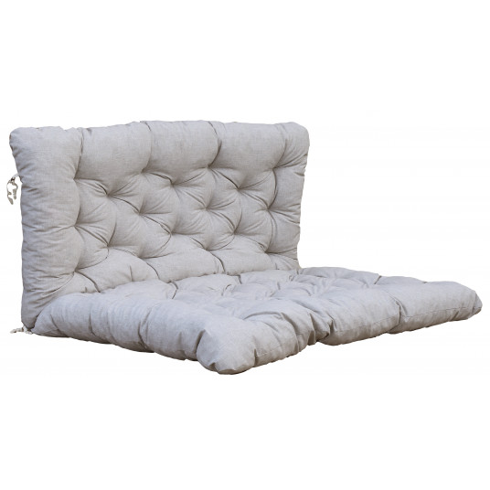 Paletinis čiužinukas suolui su atlošu 140x120x10 cm, pilka