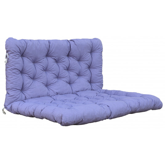 Paletinis čiužinukas suolui su atlošu 140x120x10 cm, violetinė