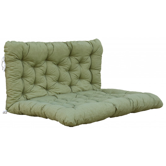  Paletinis čiužinukas suolui su atlošu 140x120x10 cm, žalia 