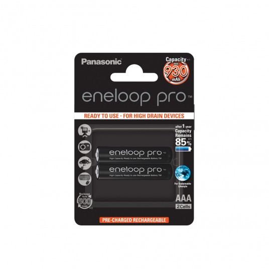  Panasonic eneloop AAA/HR03, 930 mAh, Rechargeable Batteries Ni-MH, 2 pc(s) 