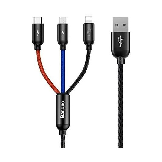  CABLE LIGHTNING TO 3IN1 0.3M/BLACK CAMLT-ASY01 BASEUS 