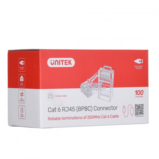  Unitek wtyk modularny RJ45 Cat.6 100 szt. 