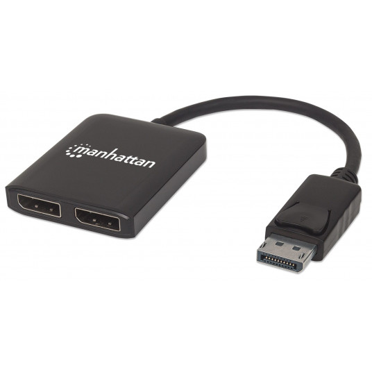  Manhattan 207768 Rozdzielacz Splitter Display Port 1x2, 4K 30Hz, UHD, Hub MST_ 