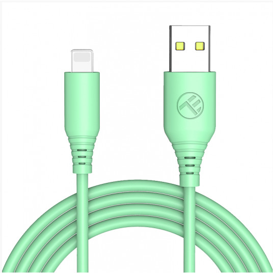 Tellur Silicone USB to Lightning cable 3A, 1m, green