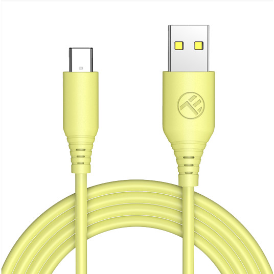  Tellur Silicone USB to Type-C cable 3A, 1m, yellow 