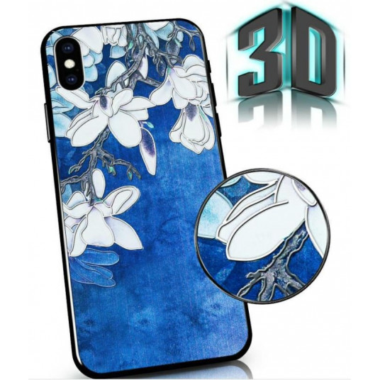 Mocco Flowers Back Case 3D for Samsung Galaxy A72 Blue