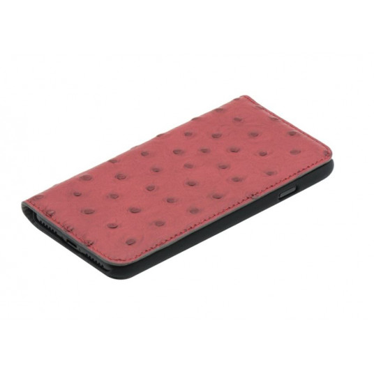 Tellur Book case Ostrich Genuine Leather for iPhone 7 red