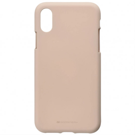 Mercury Soft Feeling Matte 0.3 mm Silicone Case for Apple iPhone X pink- sand (EU Blister)